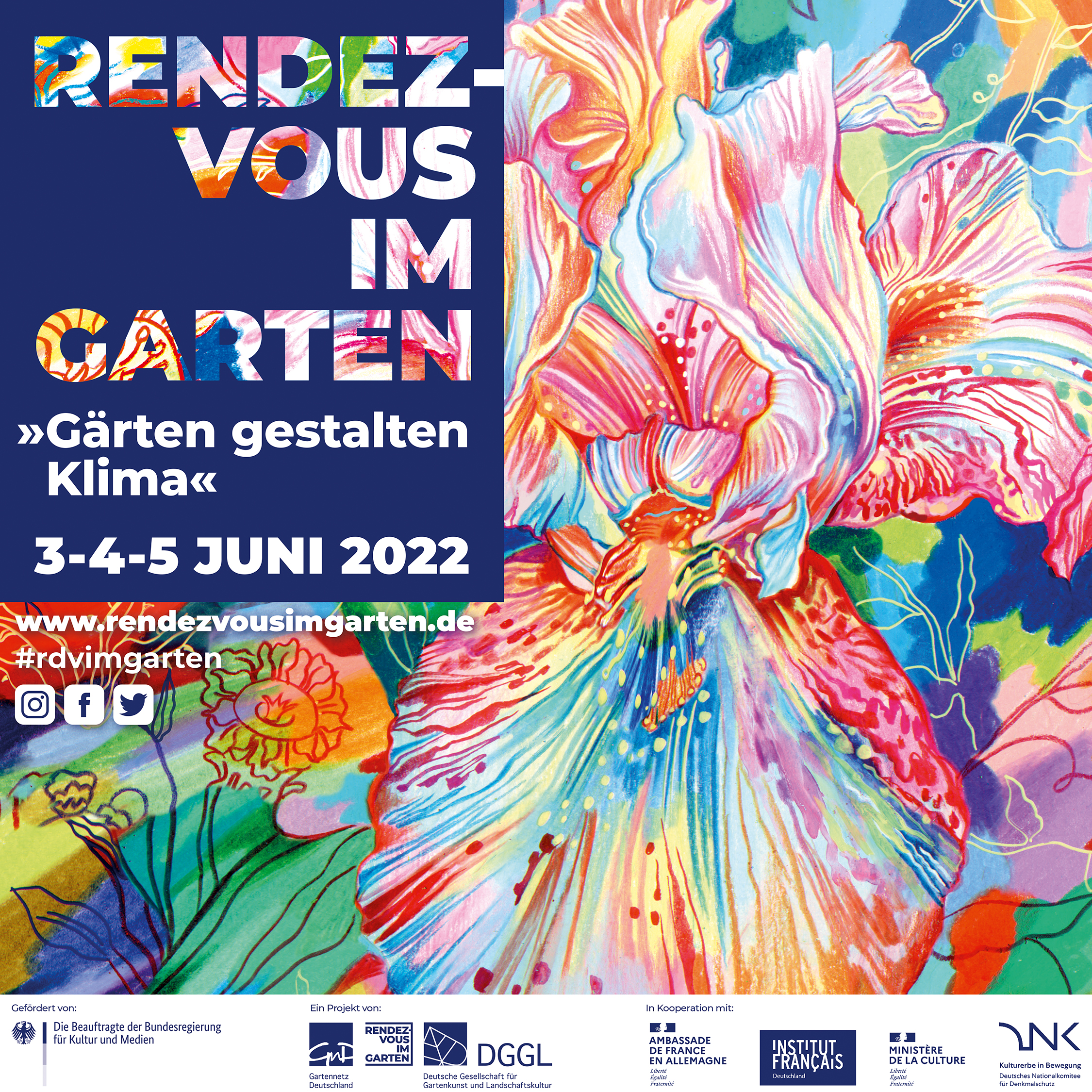 Offizielles Plakat zum Rendezvous im Garten 2022